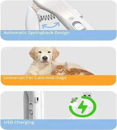 Електричний обрізчик кігтів для собак 2-в-1 з LED-підсвічуванням Krallenschleifer, для собак великих, середніх та малих порід
