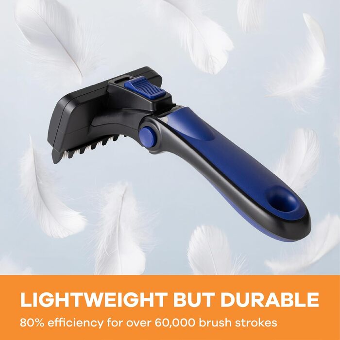 Бурштук для вичісування шерсті собак - великий, синій. Інструмент для догляду за довгою шерстю. Підходить для собак та котів. Легкий, для контролю випадіння шерсті.