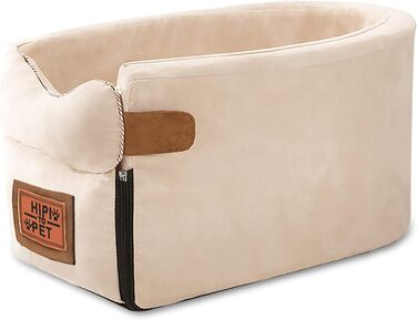 Автокрісло для собак Ergocar, підйомник для маленьких собак та котів до 6 кг, з ременями через плече, знімний, портативний, кошик для собак в авто, переносне ліжко для тварин в авто (білий)