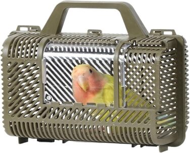 Транспортувальний контейнер для птахів STHOYN: дорожній клітка, переноска для папуг та канарек, зелений