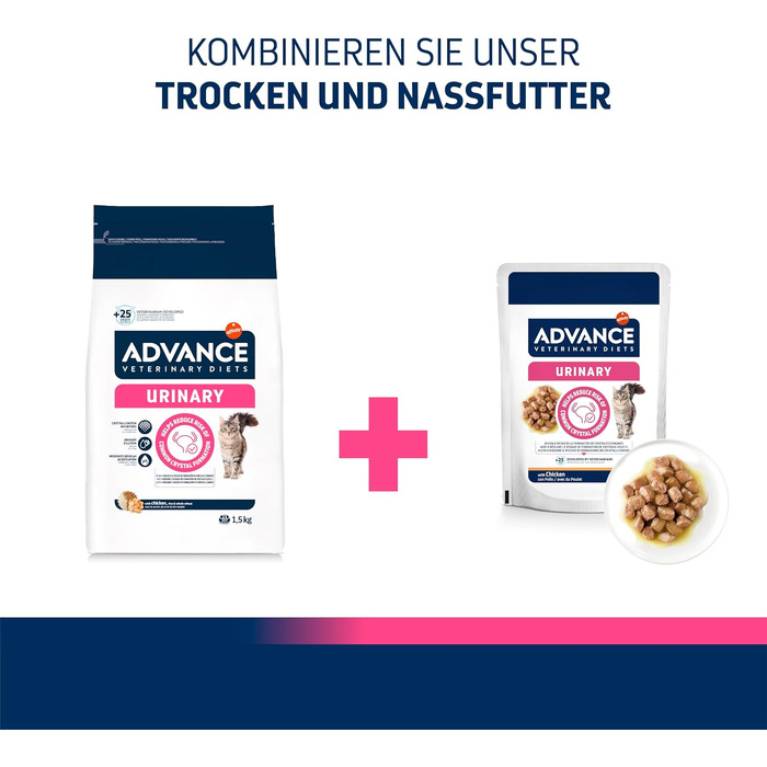 Сухий корм для котів Advance Urinary Stress для сечовивідних шляхів та при стресі, 1.25 кг