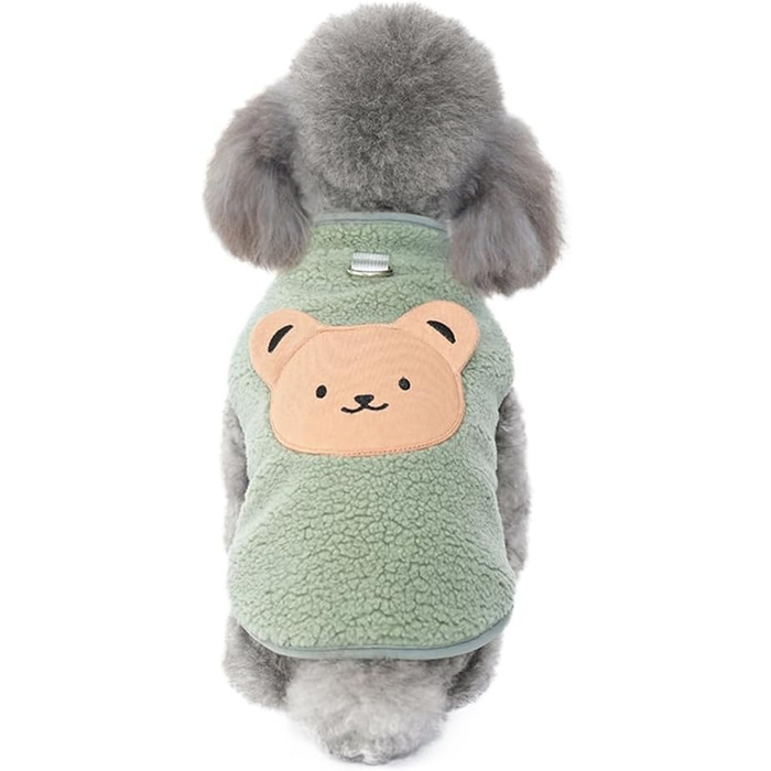 Теплий зимовий пуловер для собак маленьких порід (до 2.5 кг), зелений, розмір M