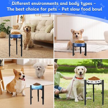 Підставка для корму для собак Triangle, регульована висота, метал, стабільна та протиковзна