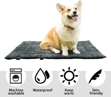 Водонепроникний килимок для котів та собак Kritter Planet, складаний, миючий, 80 x 60 см, чорний