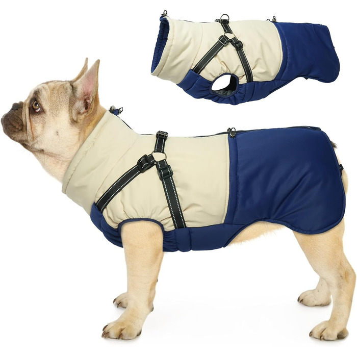 Теплий зимовий одяг для собак - водонепроникний жилет для маленьких собак, Marineblau (M)