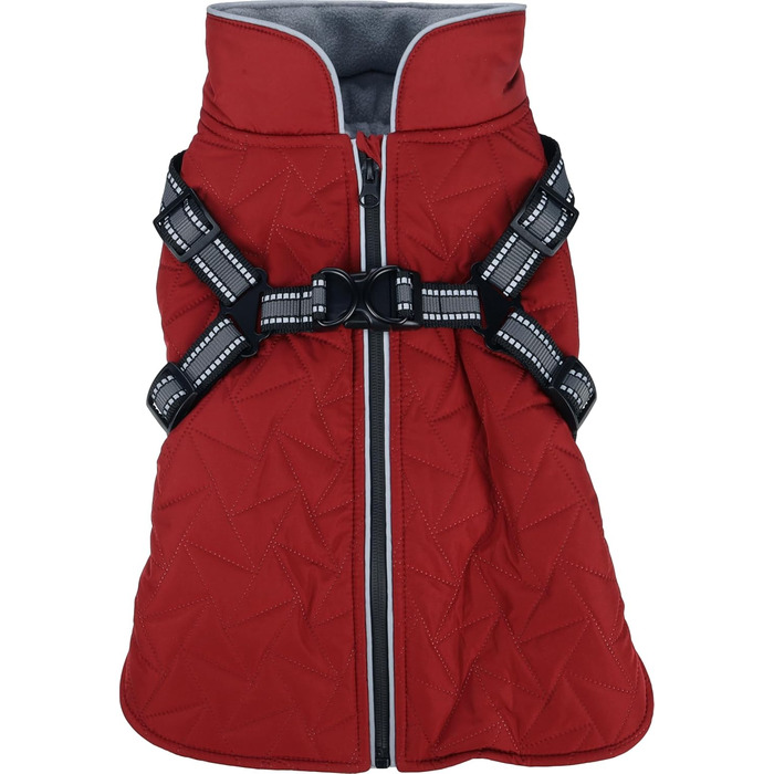 Зимовий одяг для собак - Flamingo Duker Червоний 35 см – водонепроникний, світловідбиваючий, з регульованою шлейкою, з підкладкою з флісу