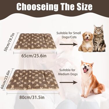 М'який лежак для собак у переносці 80x60 см, лежанка для собак у клітці, ковдра для домашніх тварин, підходить для середніх собак та котів (чистий сірий, плюшеві ведмедики)