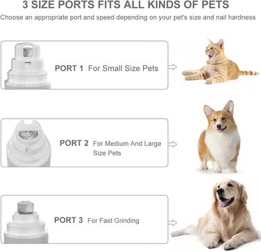 Шліфувальник кігтів для собак та котів Casifor з LED-підсвічуванням, тихий, чорний & LED (білий & LED)