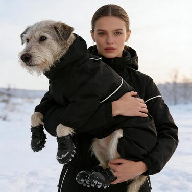 Зимовий теплий одяг для собак - вітронепроникний та дихаючий сніговий костюм | Комплект на всі тіло для собак, для прогулянок в снігу на Різдво та активного відпочинку на природі (одиничний атрибут, 2XL)