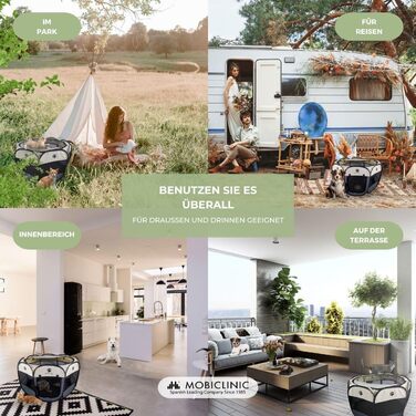 Mobiclinic® Pets: Двосторонній вольєр для цуценят, сірий, 114x114x58 см, Scooby