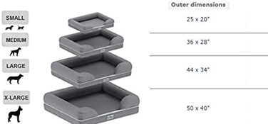 Ортопедичне ліжко для собак та котів з memory foam, розмір M, знімний водонепроникний чохол