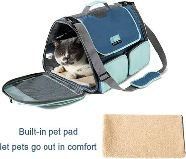 Складана переносна переносна коробка для собак та котів 45x28x28 см сірого кольору