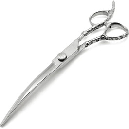 Професійна вигнута ножиця для грумінгу собак та котів з нержавіючої сталі 440C (7.5 дюймів)