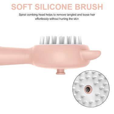 Кам'як для вичісування котів, щітка для грумінгу котів, видалення ковтунів та бруду, рожевий колір