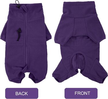 Зимовий теплий пуловер для собак, флісова куртка для маленьких, середніх та великих собак, вітронепроникний одяг для домашніх тварин з блискавкою, одяг для чихуахуа (XXS-3XL) 3XL фіолетовий