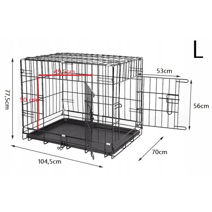 Металева клітка-вольєр для собак 104x70x77 см, I184