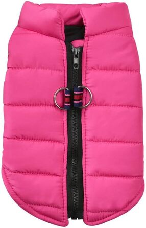 Тепла жилетка для собак на осінь та зиму: м'яка та зручна жилетка для хаскі, чихуахуа, мопс, бульдог, лабрадор. Вітро- та водонепроникна жилетка для собак, червона (рожева), XL