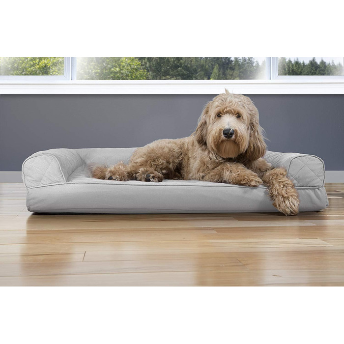 Кішечка Furhaven: ліжко для собак та котів з гелевим охолодженням, 91x69x17 см, сріблясто-сірий колір