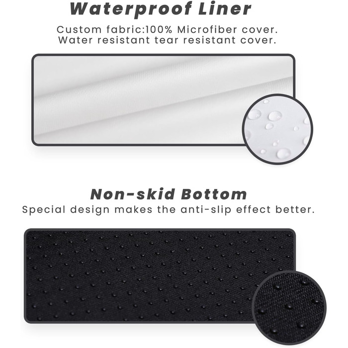 Ортопедичне ліжко для собак Laifug з ефектом пам'яті, велике, водонепроникне, сірий сланцевий колір, 127 x 92 x 23 см