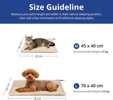 Електричний нагрівальний килимок NICREW для котів та собак 40x45 см, з захистом від кусання, бежевий, 30 Вт, регульована температура