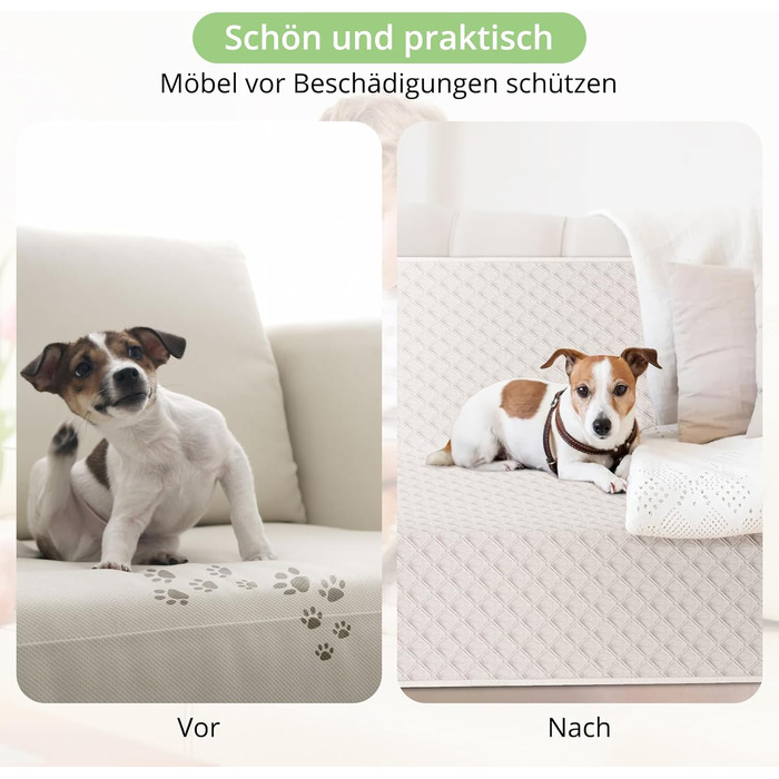 Водонепроникний коврик для собак, 137 x 208 см, килимок для домашніх тварин, ковдра для собак, неслизький, міцний, багаторазовий, можна прати в пральній машині, захист для дивану, ліжка, автокрісла, темно-сірий (Бежевий, S (76x190 см))