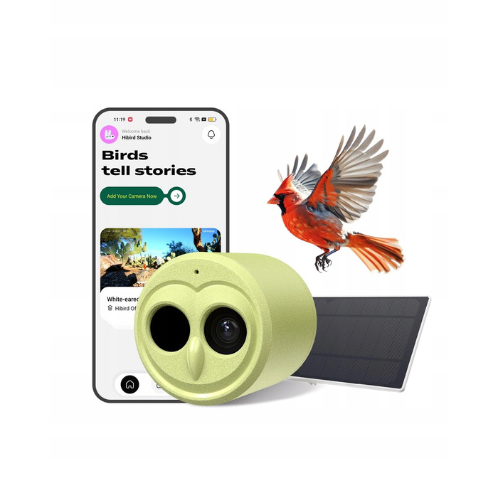 Інтелектуальна годівниця для птахів HIBIRD 4K HD з сонячною панеллю, WiFi-камерою та 6-кратним зумом та ШІ