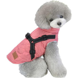 Теплий зимовий одяг для собак: куртка, жилетка, пуловер. Відбиваючий елемент, бавовна, без рукавів. Розмір S, колір рожевий