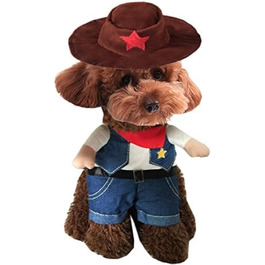 Костюм ковбоя для собак з капелюхом: костюми на Хелловін для котів та маленьких собак (S)