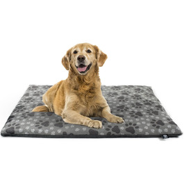 Лежак-мат для собак HS-Hundebett XS 45x65 см, двосторонній, з наповнювачем 3 см, сірий з лапкою, для дивана, авто і переноски, вироблено в Німеччині
