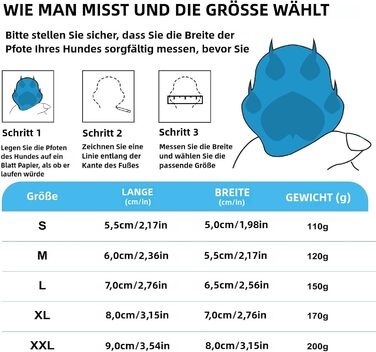Взуття для собак, 4 шт. Водонепроникні чоботи для собак з антиковзкою підошвою та світловідбиваючим кріпленням, для маленьких, середніх та великих собак (XXL, Синій)