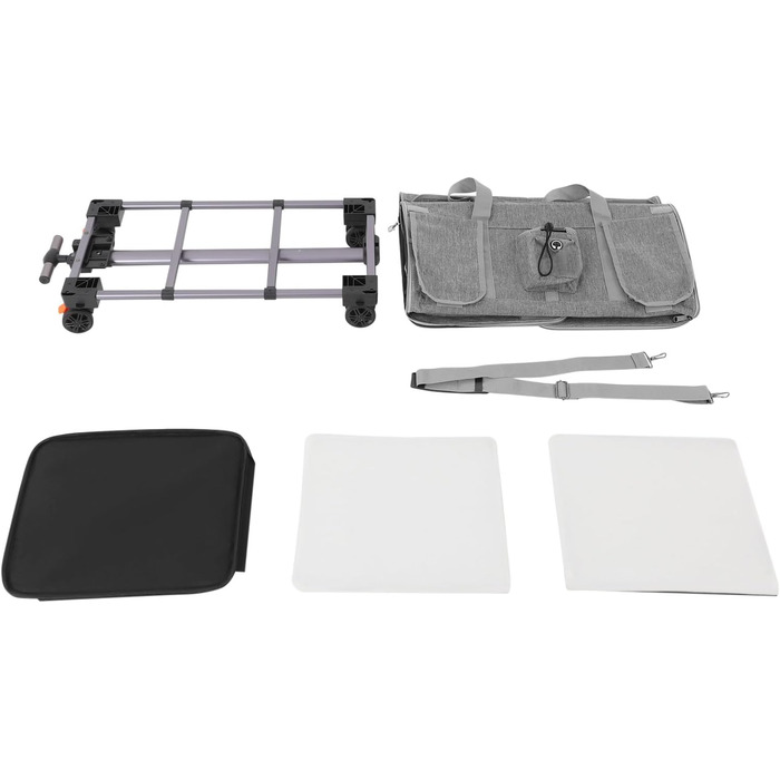 Транспортна переноска для котів та собак Apriltop з двома відділеннями та колесами, 60x40x45 см, сіра