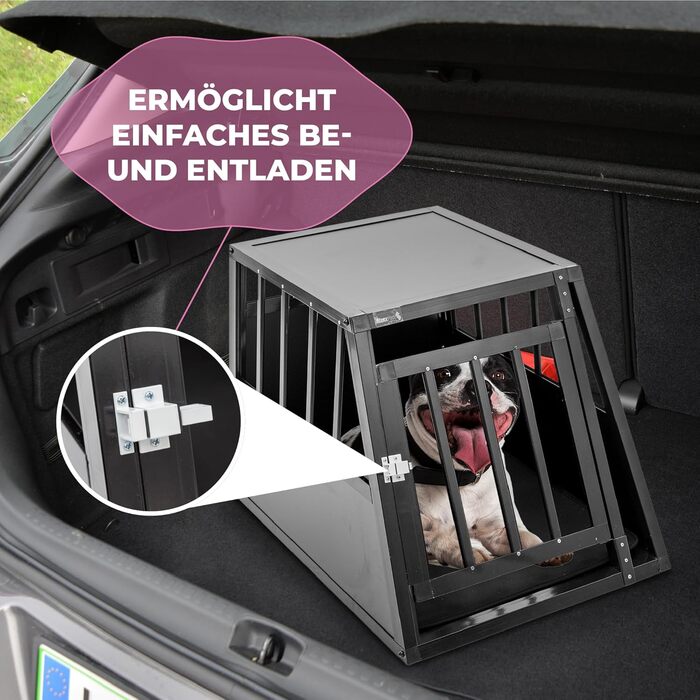 Кіяж для собак MaxxPet - переноска для собак у багажник авто, алюмінієвий вольєр XXL для великих собак (54x69x50 см)