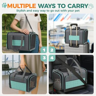 Betopet: Сумка-переноска для собак та котів, TSA-аппробована, розширювана, до 6,8 кг, 41,8 x 33 x 30,8 см