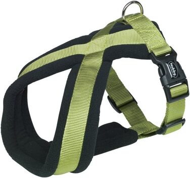 Шлейка для собак Nobby Komfort Classic, темно-сіра/лайм, розмір L-XL, 110x74x30 см