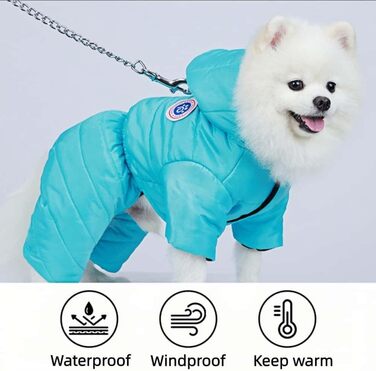 Зимовий теплий одяг для собак Преміум-якості: тепла куртка для маленьких та середніх собак, водонепроникна та вітрозахисна (Рожева, M)