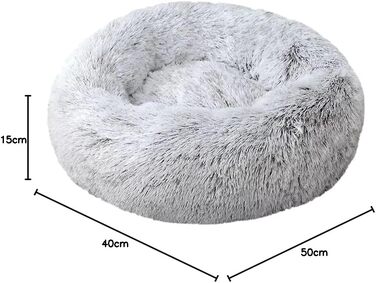 Асторпет | Лежанка для собак та котів Donut Cush, велика, середня та маленька, зручна та приємна на дотик (XS, світло-сірий)