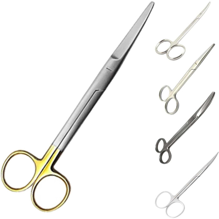 Хірургічні ножиці для перев'язки - 17 см, вигнуті, тупі кінці, з нержавіючої сталі. Підходять для котів та собак. Mayo Dissecting Blunt Scissors