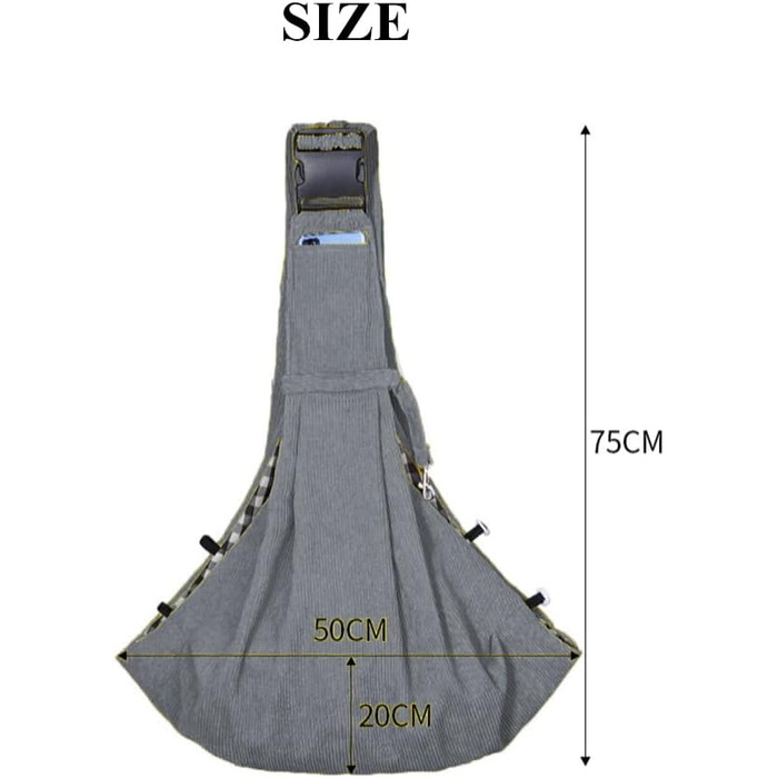 Сумка-переноска для собак та котів, на плече, регульована, сірого кольору