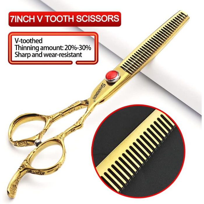 Професійні ножиці для перукарів 7 дюймів з візерунком троянд, перукарські інструменти, набір японських ножиць з нержавіючої сталі