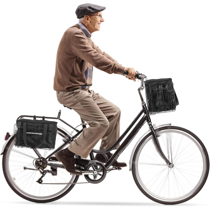 Складна корзина для велосипеда Spesh з нейлоновим внутрішнім мішком. Знімне дротяне плетіння, вантажопідйомність до 20 кг