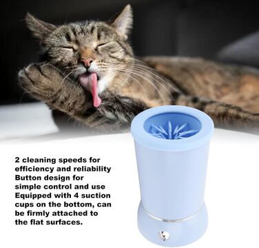 Автоматичний мийник лап для собак Asixxsix, перезаряджуваний, портативний, з м'якою силіконовою щіткою, електричний, для дому та подорожей, блакитний