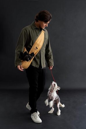 Сумочка для собак Noah & Paw для маленьких собак до 10 кг, з регульованим плечовим ременем та м'яким хутром, 3X захист, переноска для тварин з веганської шкіри