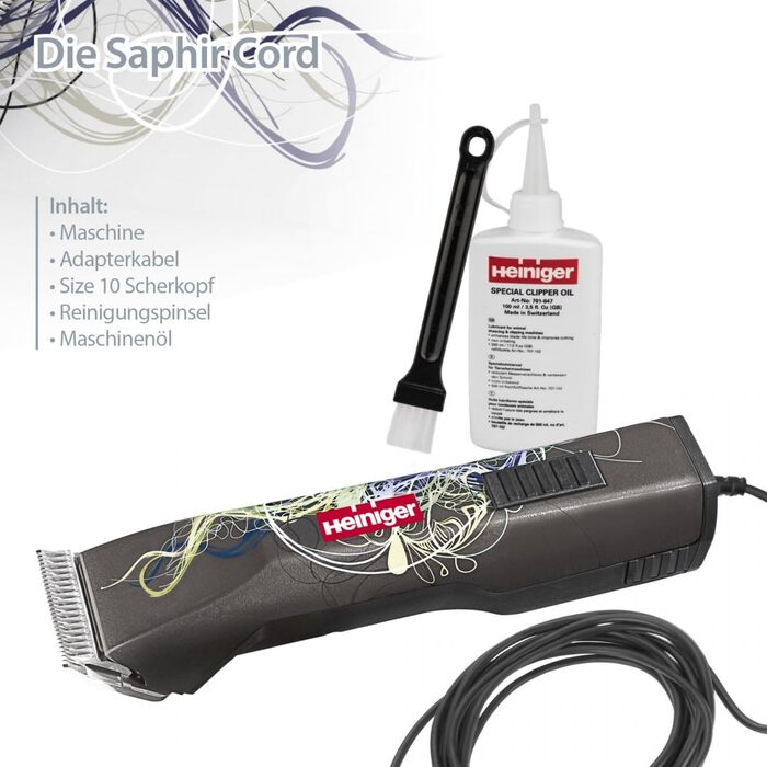 HEINIGER Saphir Cord професійна машинка для стрижки собак з кабелем