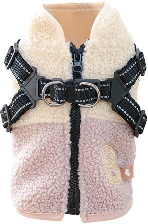 Теплий дощовик для собак з підкладкою з флісу, з отвором для шлейки - для цуценят та собак середніх розмірів, ідеально для осені та активного відпочинку на вулиці (зелений та білий, рожевий та білий)