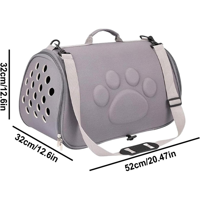 Транспортна сумка для котів, сіра - для подорожей, в дорогу, до ветеринара