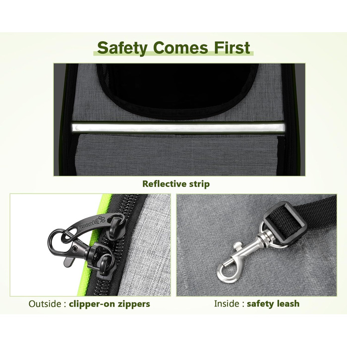 Рюкзак для кота Pecute з сітчастим вікном, переноска для тварин, сірий, до 6 кг