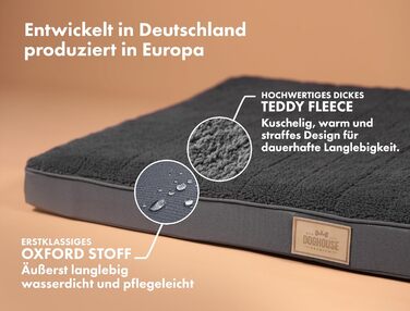 Килимок для собак середніх порід 100x65x9 см, м'який, зручний, легко миється, розмір M (77x51x9 см), колір антрацит