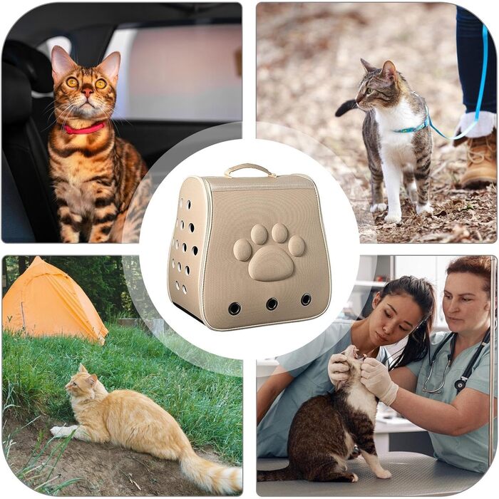 Транспортер для кошенят та цуценят - переноска для котів та собак, кавовий (хакі)