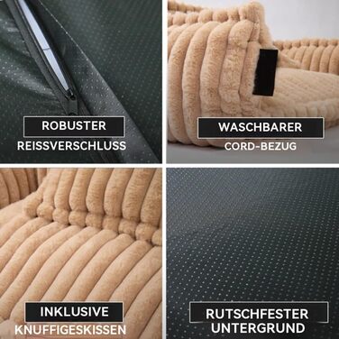 Диван для домашніх тварин, ортопедичний лежак для котів та собак, миючий диван для собак, стійкий до подряпин, нековзний, для великих, середніх та малих собак та котів (1шт, L)