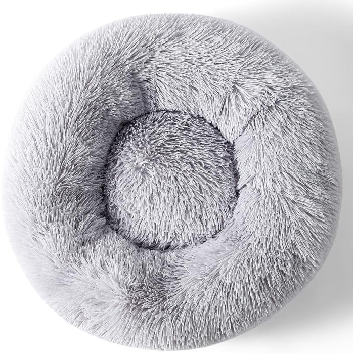 Кругле м'яке ліжко-подушка для собак та котів середнього розміру, 55x55x15 см